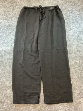 Barefoot Attitude Beachy Black See Through Wide Leg Pants Sz S C9